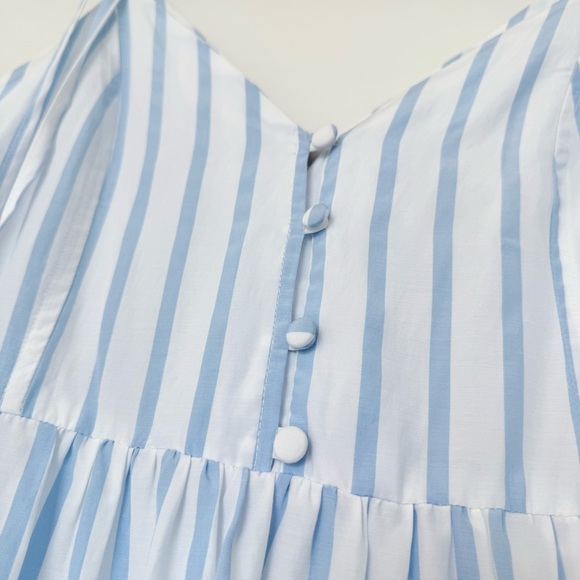 ASOS Blue White Striped Maxi Sundress – Cotton Blend - Picture 3 of 13